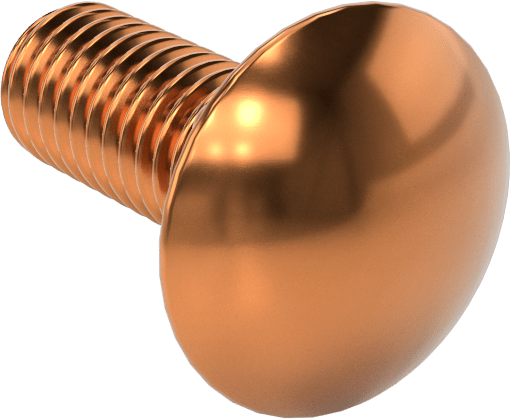 Bronz Kare Boyunlu Taşıma Cıvatası, 3/8"-16 Diş Boyutu, 1" Uzunluk