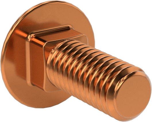 Bronz Kare Boyunlu Taşıma Cıvatası, 3/8"-16 Diş Boyutu, 1" Uzunluk