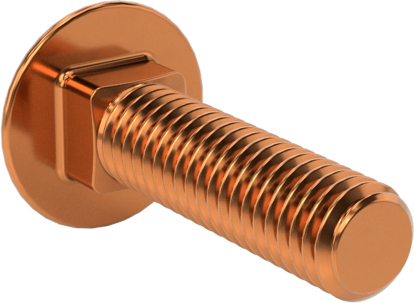 Bronz Kare Boyunlu Taşıma Cıvatası, 3/8"-16 Diş Boyutu, 1-1/2" Uzunluk