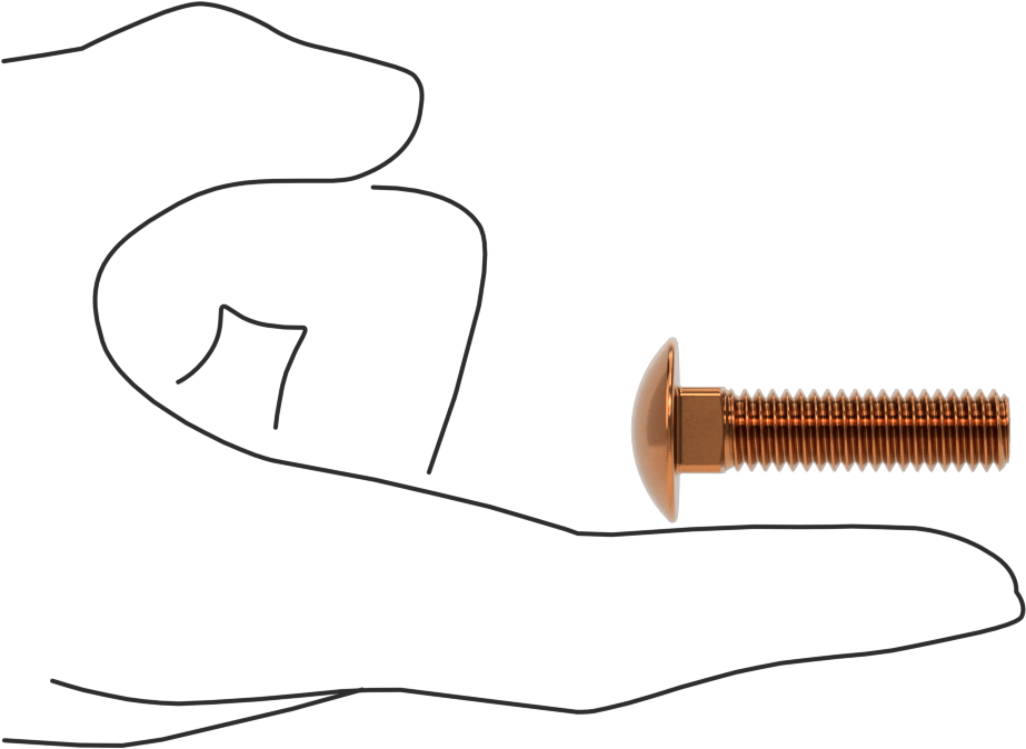 Bronz Kare Boyunlu Taşıma Cıvatası, 3/8"-16 Diş Boyutu, 1-1/2" Uzunluk
