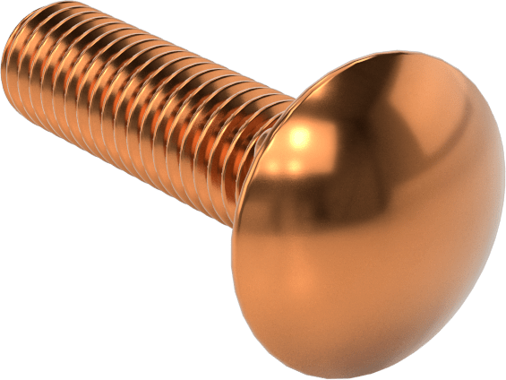 Bronz Kare Boyunlu Taşıma Cıvatası, 3/8"-16 Diş Boyutu, 1-1/2" Uzunluk