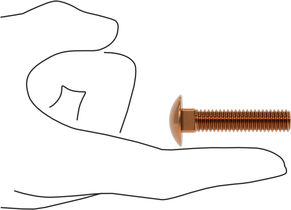 Bronz Kare Boyunlu Taşıma Cıvatası, 3/8"-16 Diş Boyutu, 1-3/4" Uzunluk