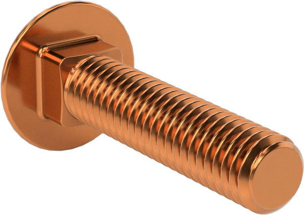 Bronz Kare Boyunlu Taşıma Cıvatası, 3/8"-16 Diş Boyutu, 1-3/4" Uzunluk
