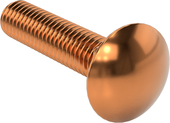 Bronz Kare Boyunlu Taşıma Cıvatası, 3/8"-16 Diş Boyutu, 1-3/4" Uzunluk