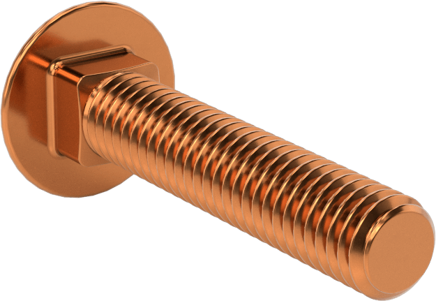 Bronz Kare Boyunlu Taşıma Cıvatası, 3/8"-16 Diş Boyutu, 2" Uzunluk