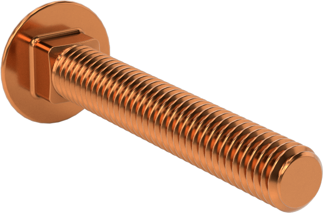 Bronz Kare Boyunlu Taşıma Cıvatası, 3/8"-16 Diş Boyutu, 2-1/2" Uzunluk