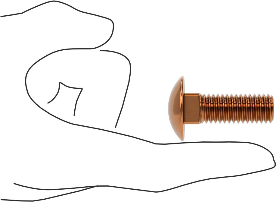 Bronz Kare Boyunlu Taşıma Cıvatası, 1/2"-13 Diş Boyutu, 1-1/2" Uzunluk