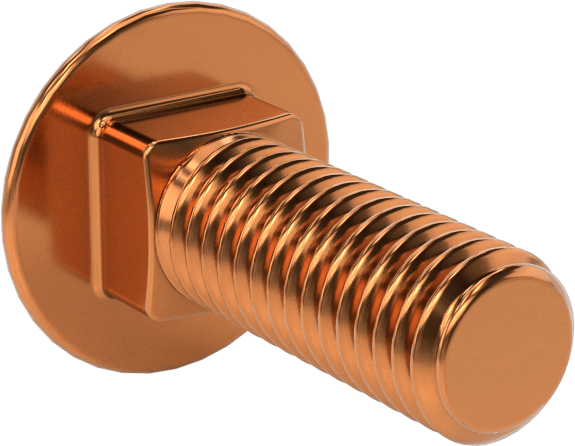Bronz Kare Boyunlu Taşıma Cıvatası, 1/2"-13 Diş Boyutu, 1-1/2" Uzunluk