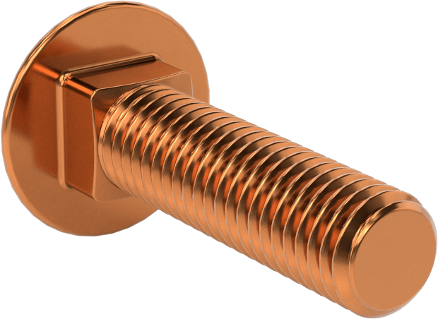 Bronz Kare Boyunlu Taşıma Cıvatası, 1/2"-13 Diş Boyutu, 2" Uzunluk