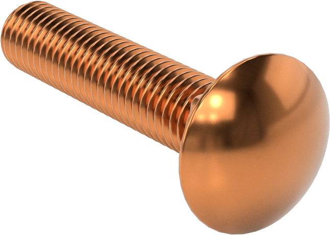Bronz Kare Boyunlu Taşıma Cıvatası, 1/2"-13 Diş Boyutu, 2-1/2" Uzunluk