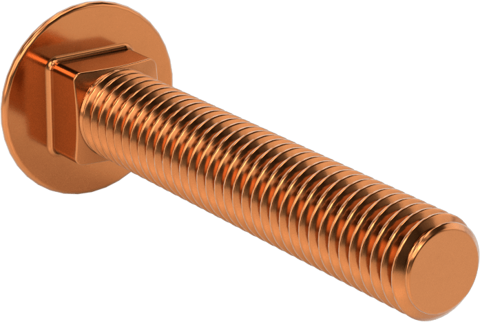 Bronz Kare Boyunlu Taşıma Cıvatası, 1/2"-13 Diş Boyutu, 3" Uzunluk