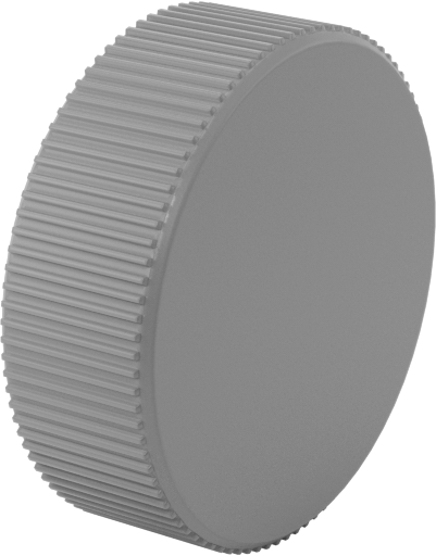 Vida Başlı Montaj Düğmesi, Tırtıllı Tutamak, Asetal, 1/4" Vida Boyutu için, 3/4" Çaplı Başlık