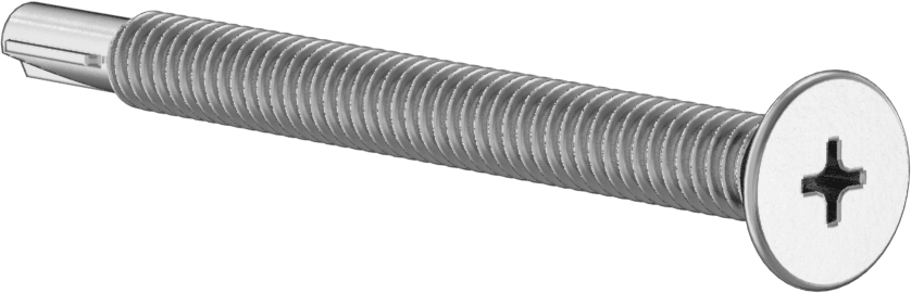 Ahşabı Metale Birleştirmek için Phillips Delme Vidaları, Korozyona Dayanıklı Kaplamalı Çelik, 1/4" Boyut, 3" Uzunluk