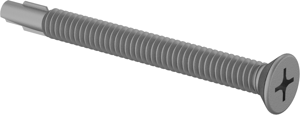 Ahşabı Metale Birleştirmek için Phillips Delme Vidaları, Çinko Kaplı Çelik, 1/4" Boyut, 2-3/4" Uzunluk