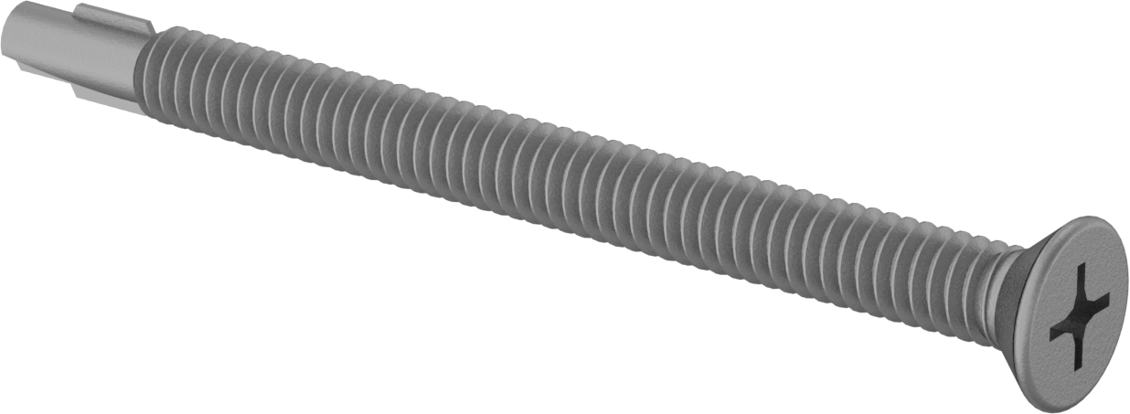 Ahşabı Metale Birleştirmek için Phillips Delme Vidaları, Çinko Kaplı Çelik, 1/4" Boyut, 3-1/4" Uzunluk