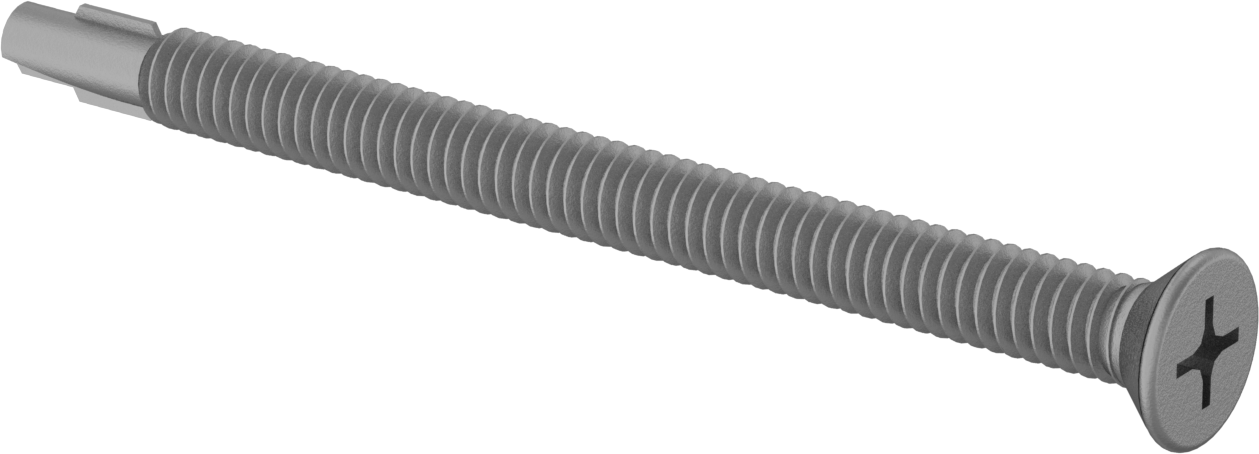 Ahşabı Metale Birleştirmek için Phillips Delme Vidaları, Çinko Kaplı Çelik, 1/4" Boyut, 3-1/2" Uzunluk