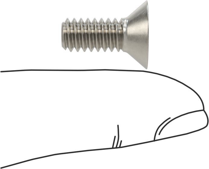 Kurcalamaya Dayanıklı Delikli Anahtarlı Düz Başlı Vidalar, 18-8 Paslanmaz Çelik, 1/4"-20 Diş Boyutu, 5/8" Uzunluk
