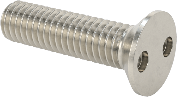 Kurcalamaya Dayanıklı Delikli Anahtarlı Düz Başlı Vidalar, 18-8 Paslanmaz Çelik, M3 x 0,5 mm Diş Boyutu, 12 mm Uzunluk