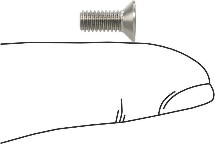 Kurcalamaya Dayanıklı Delikli Anahtarlı Düz Başlı Vidalar, 18-8 Paslanmaz Çelik, M4 x 0,7 mm Diş Boyutu, 10 mm Uzunluk