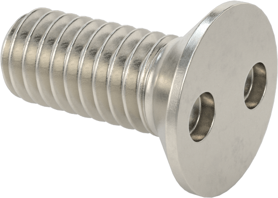 Kurcalamaya Dayanıklı Delikli Anahtarlı Düz Başlı Vidalar, 18-8 Paslanmaz Çelik, M4 x 0,7 mm Diş Boyutu, 10 mm Uzunluk