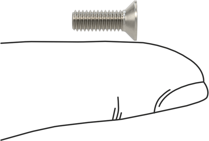 Kurcalamaya Dayanıklı Delikli Anahtarlı Düz Başlı Vidalar, 18-8 Paslanmaz Çelik, M4 x 0,7 mm Diş Boyutu, 12 mm Uzunluk