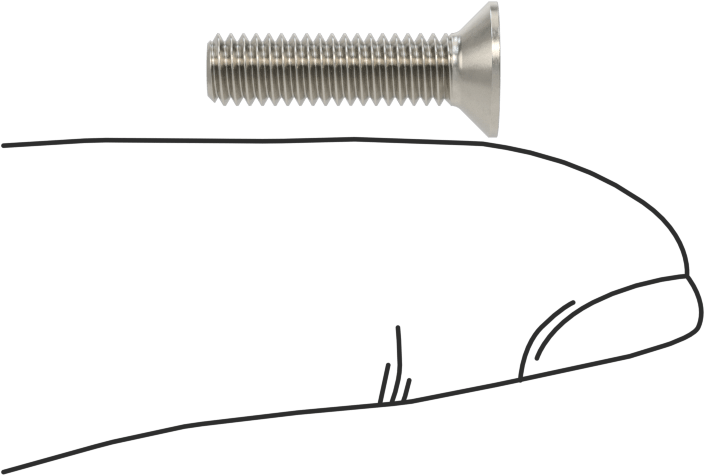 Kurcalamaya Dayanıklı Delikli Anahtarlı Düz Başlı Vidalar, 18-8 Paslanmaz Çelik, M4 x 0,7 mm Diş Boyutu, 16 mm Uzunluk