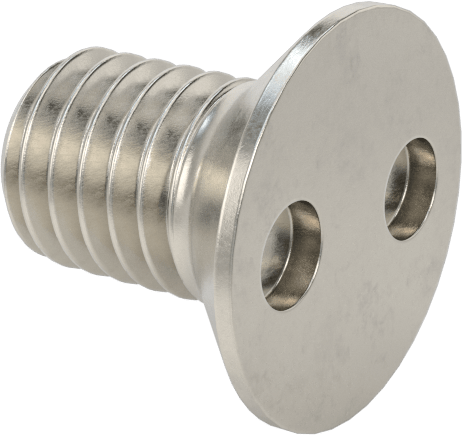 Kurcalamaya Dayanıklı Delikli Anahtarlı Düz Başlı Vidalar, 18-8 Paslanmaz Çelik, M5 x 0,8 mm Diş Boyutu, 8 mm Uzunluk