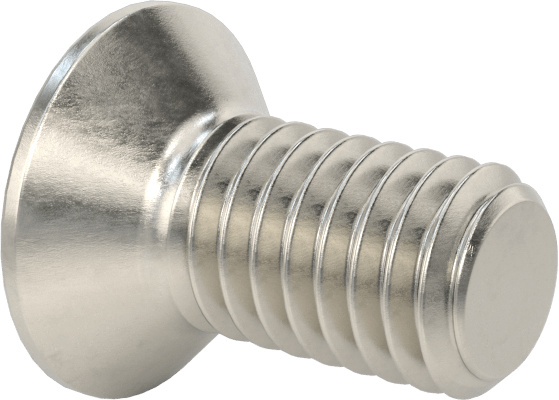 Kurcalamaya Dayanıklı Delikli Anahtarlı Düz Başlı Vidalar, 18-8 Paslanmaz Çelik, M6 x 1 mm Diş Boyutu, 12 mm Uzunluk