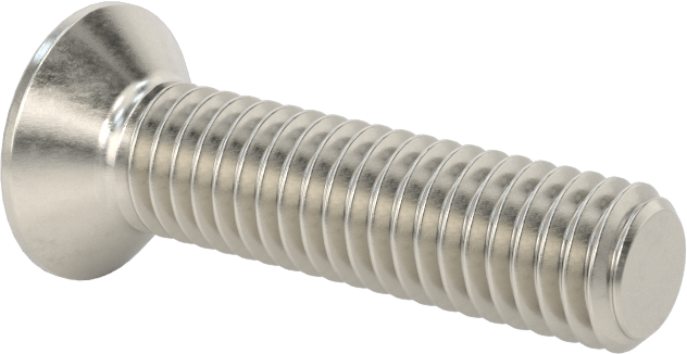 Kurcalamaya Dayanıklı Delikli Anahtarlı Düz Başlı Vidalar, 18-8 Paslanmaz Çelik, M6 x 1 mm Diş Boyutu, 25 mm Uzunluk