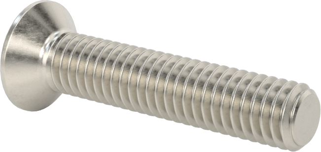 Kurcalamaya Dayanıklı Delikli Anahtarlı Düz Başlı Vidalar, 18-8 Paslanmaz Çelik, M6 x 1 mm Diş Boyutu, 30 mm Uzunluk
