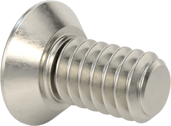 Kurcalamaya Dayanıklı Delikli Anahtarlı Düz Başlı Vidalar, 18-8 Paslanmaz Çelik, 1/4"-20 Diş Boyutu, 1/2" Uzunluk