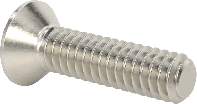Kurcalamaya Dayanıklı Delikli Anahtarlı Düz Başlı Vidalar, 18-8 Paslanmaz Çelik, 1/4"-20 Diş Boyutu, 1" Uzunluk
