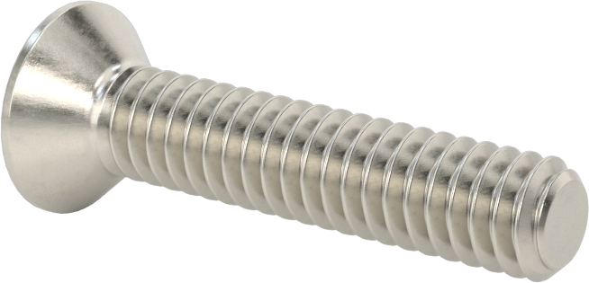 Kurcalamaya Dayanıklı Delikli Anahtarlı Düz Başlı Vidalar, 18-8 Paslanmaz Çelik, 1/4"-20 Diş Boyutu, 1-1/4" Uzunluk