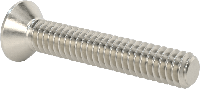 Kurcalamaya Dayanıklı Delikli Anahtarlı Düz Başlı Vidalar, 18-8 Paslanmaz Çelik, 1/4"-20 Diş Boyutu, 1-1/2" Uzunluk
