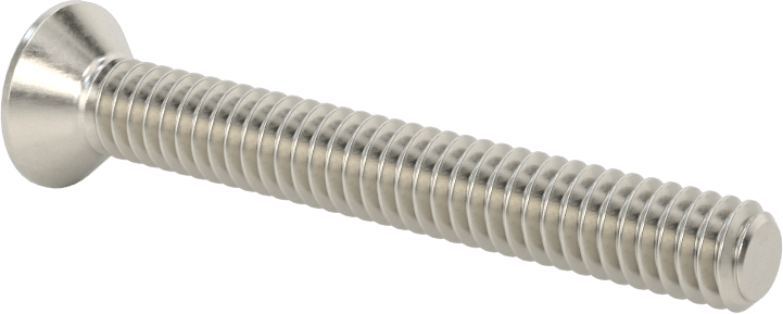 Kurcalamaya Dayanıklı Delikli Anahtarlı Düz Başlı Vidalar, 18-8 Paslanmaz Çelik, 1/4"-20 Diş Boyutu, 2" Uzunluk