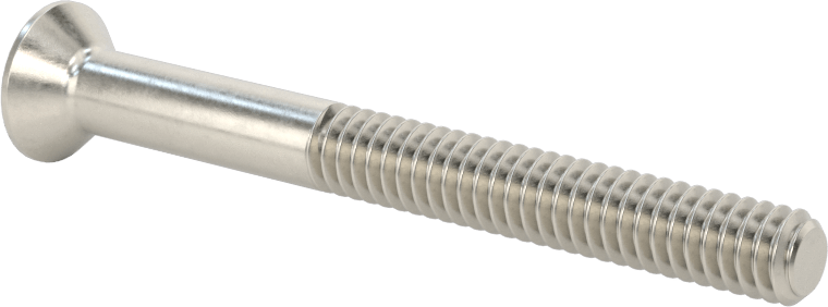 Kurcalamaya Dayanıklı Delikli Anahtarlı Düz Başlı Vidalar, 18-8 Paslanmaz Çelik, 1/4"-20 Diş Boyutu, 2-1/2" Uzunluk