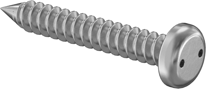 Delikli Anahtarlı Yuvarlak Başlı Vidalar, Sac Metal için, 18-8 Paslanmaz Çelik, 10 Numaralı Boyut, 1-1/4" Uzunluk