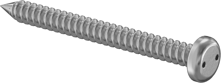 Delikli Anahtarlı Yuvarlak Başlı Vidalar, Sac Metal için, 18-8 Paslanmaz Çelik, 10 Numaralı Boyut, 2" Uzunluk