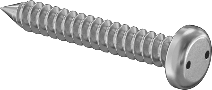 Delikli Anahtarlı Yuvarlak Başlı Vidalar, Sac Metal için, 18-8 Paslanmaz Çelik, 12 Numaralı Boyut, 1-1/2" Uzunluk