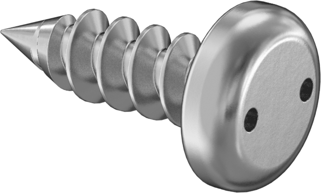 Delikli Anahtarlı Yuvarlak Başlı Vidalar, Sac Metal için, 18-8 Paslanmaz Çelik, 14 Numaralı Boyut, 3/4" Uzunluk