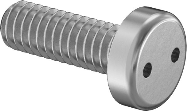 Kurcalanmaya Dayanıklı Delikli Anahtarlı Silindir Başlı Vidalar, 8-32 Diş Boyutu, 1/2" Uzunluk