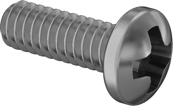 Pirinç Silindir Başlı Phillips Vidalar, 2-56 Diş Boyutu, 1/4" Uzunluk