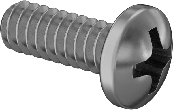 Pirinç Silindir Başlı Phillips Vidalar, 6-32 Diş Boyutu, 3/8" Uzunluk