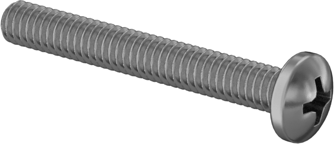 Pirinç Silindir Başlı Phillips Vidalar, 8-32 Diş Boyutu, 1-1/4" Uzunluk