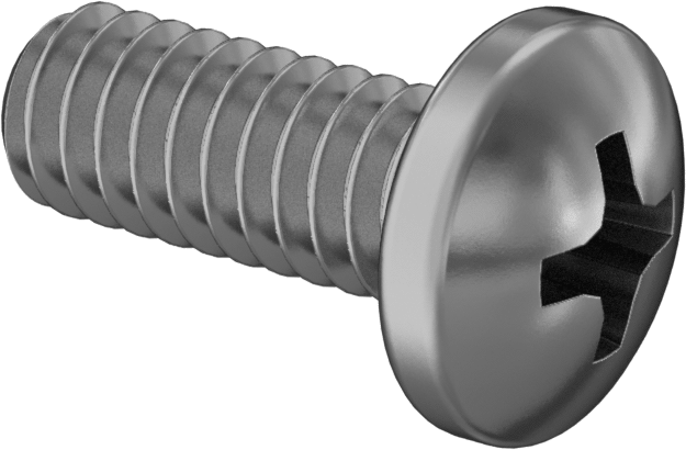 Pirinç Silindir Başlı Phillips Vidalar, 1/4"-20 Diş Boyutu, 5/8" Uzunluk