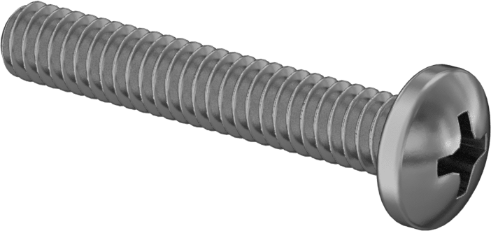Pirinç Silindir Başlı Phillips Vidalar, 1/4"-20 Diş Boyutu, 1-1/2" Uzunluk