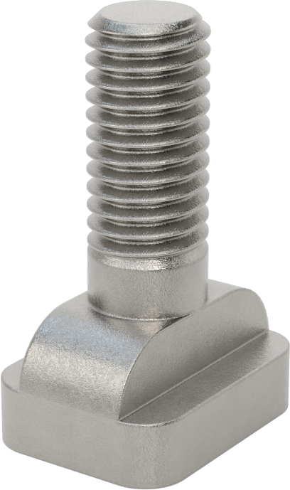 18-8 Paslanmaz Çelik İşlenmiş Boyunlu T-Yuvası Cıvatası, 1/2" Geniş Yiv için, 1-1/2" Uzunluk, 1/2"-13 Diş Boyutu
