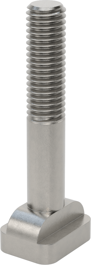 18-8 Paslanmaz Çelik İşlenmiş Boyunlu T-Yuvası Cıvatası, 1/2" Geniş Yiv için, 3" Uzunluk, 1/2"-13 Diş Boyutu
