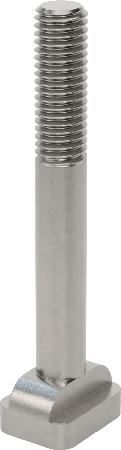 18-8 Paslanmaz Çelik İşlenmiş Boyunlu T-Yuvası Cıvatası, 1/2" Geniş Yiv için, 4" Uzunluk, 1/2"-13 Diş Boyutu