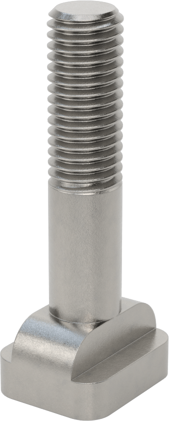 18-8 Paslanmaz Çelik İşlenmiş Boyunlu T-Yuvası Cıvatası, 5/8" Geniş Yuva için, 3" Uzunluk, 5/8"-11 Diş Boyutu